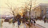 Les Quais De Paris by Eugene Galien-Laloue